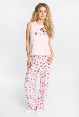 Hello Kitty Ribbed Pajama Tank Top And Pants 2-Piece Set