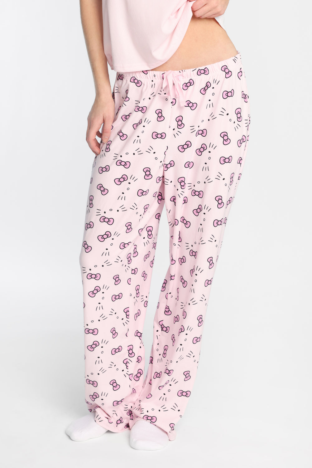 Ensemble débardeur et pantalon pyjama côtelé imprimé Hello Kitty Ensemble débardeur et pantalon pyjama côtelé imprimé Hello Kitty