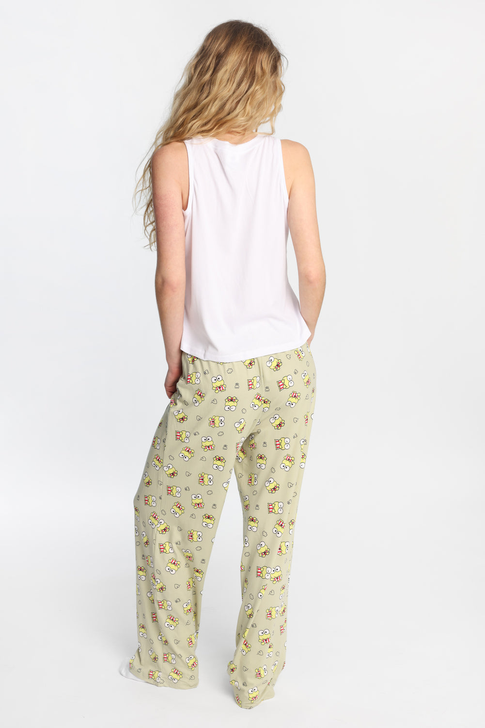 Ensemble débardeur et pantalon pyjama côtelé imprimé Keroppi Ensemble débardeur et pantalon pyjama côtelé imprimé Keroppi