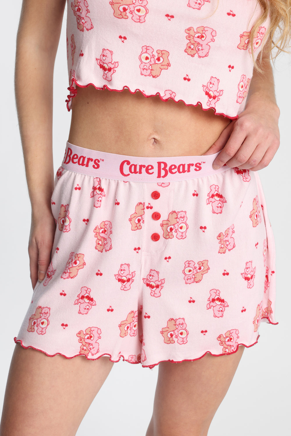 Ensemble t-shirt et short boxeur pyjama super doux imprimé Hello Kitty coeur Ensemble t-shirt et short boxeur pyjama super doux imprimé Hello Kitty coeur
