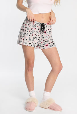 Short de pyjama en velour imprimés Peanuts coeur