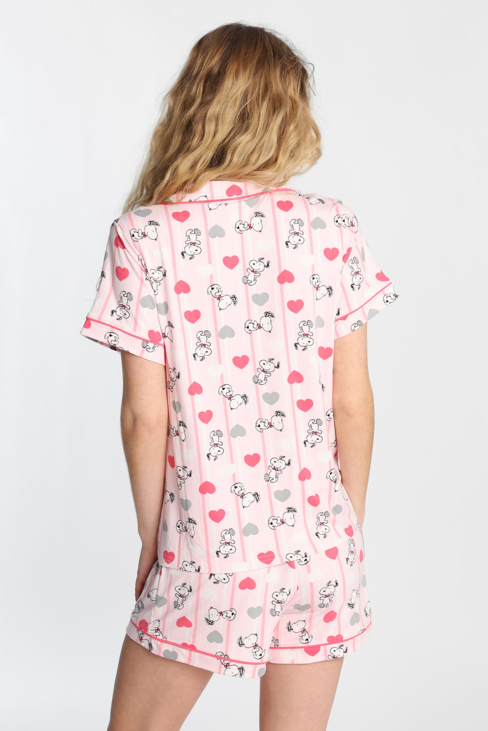 Peanuts Snoopy Heart Super Soft Printed Dad Pajama Shirt & Shorts 2-Piece Set Peanuts Snoopy Heart Super Soft Printed Dad Pajama Shirt & Shorts 2-Piece Set