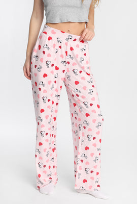 Peanuts Snoopy Heart Super Soft Wide Leg Pajama Pants