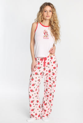 Ensemble débardeur et pantalon pyjama côtelé imprimé Strawberry Shortcake
