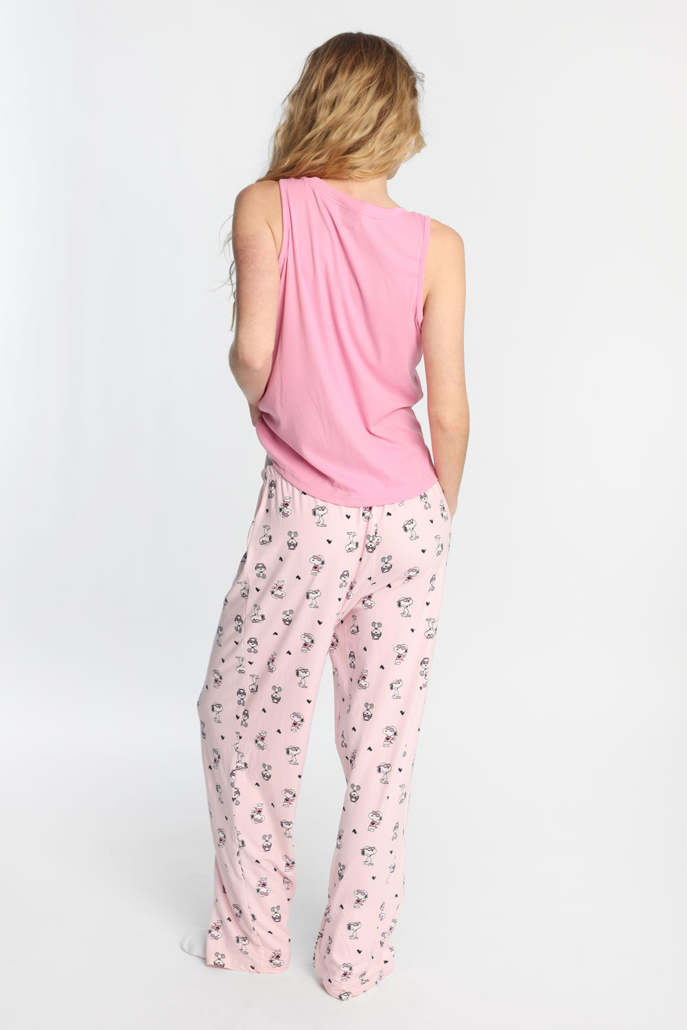 Ensemble débardeur et pantalon pyjama côtelé imprimé Peanuts Snoopy Ensemble débardeur et pantalon pyjama côtelé imprimé Peanuts Snoopy