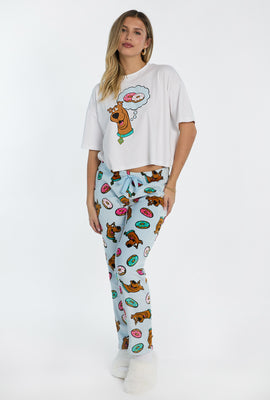 Pantalon de pyjama en peluche imprimé beignets Scooby-Doo