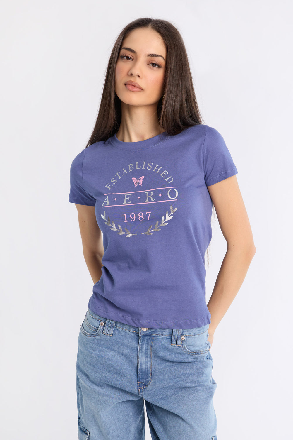 T-shirt coupe classique imprimé papillon AERO T-shirt coupe classique imprimé papillon AERO