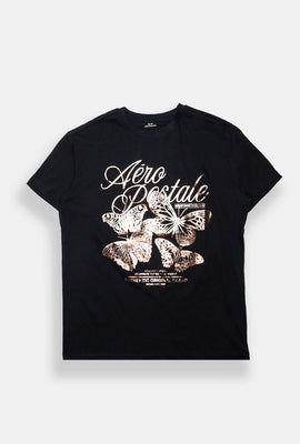 AERO Gold Butterfly Graphic Boyfriend Tee