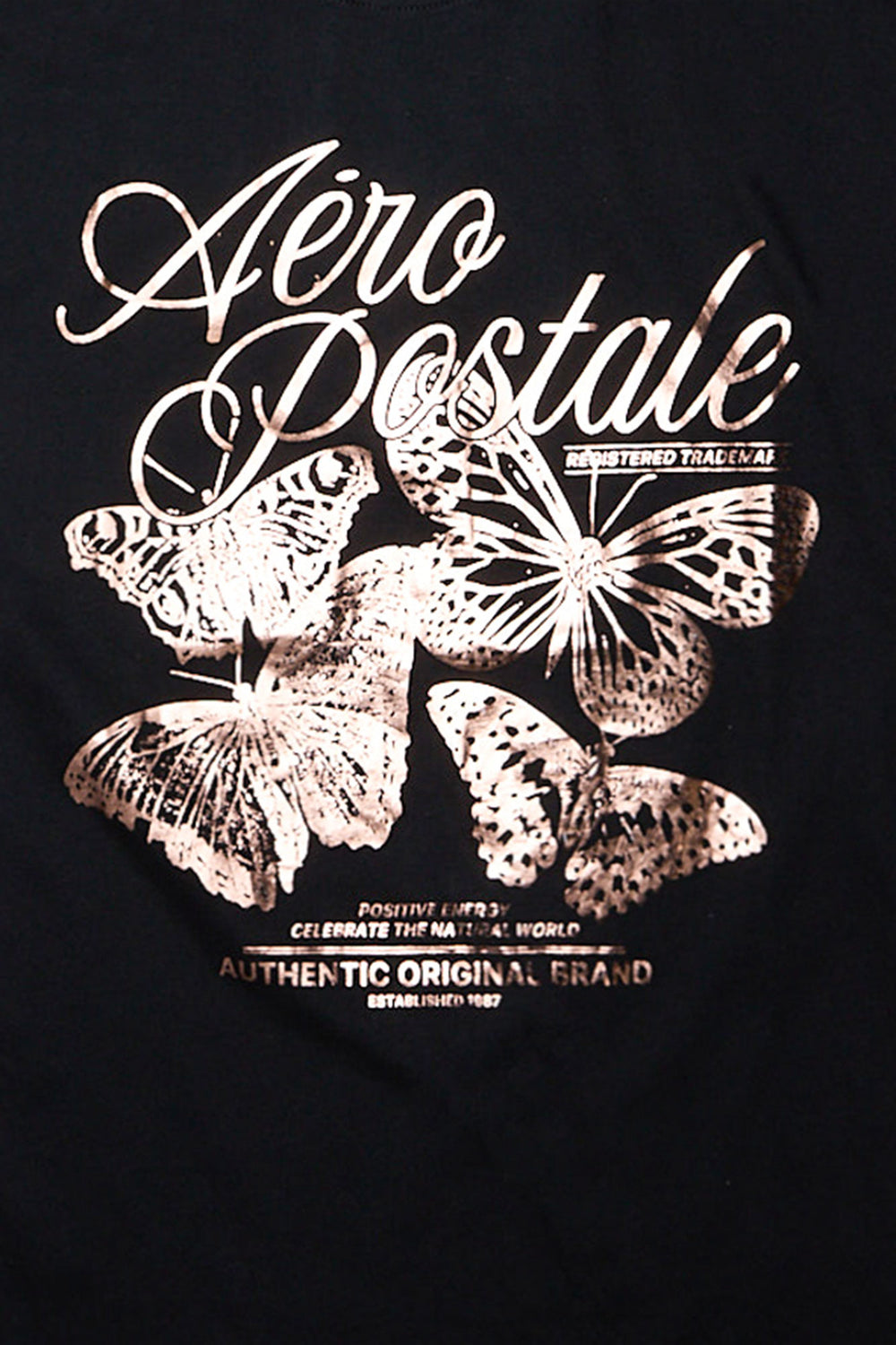 AERO Gold Butterfly Graphic Boyfriend Tee AERO Gold Butterfly Graphic Boyfriend Tee