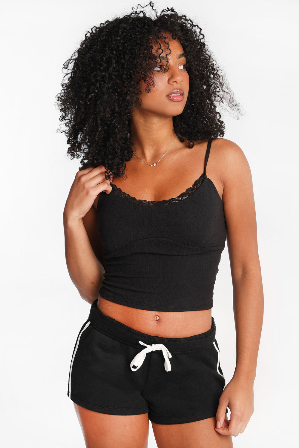 Camisole courte en tricot pointelle AERO Camisole courte en tricot pointelle AERO