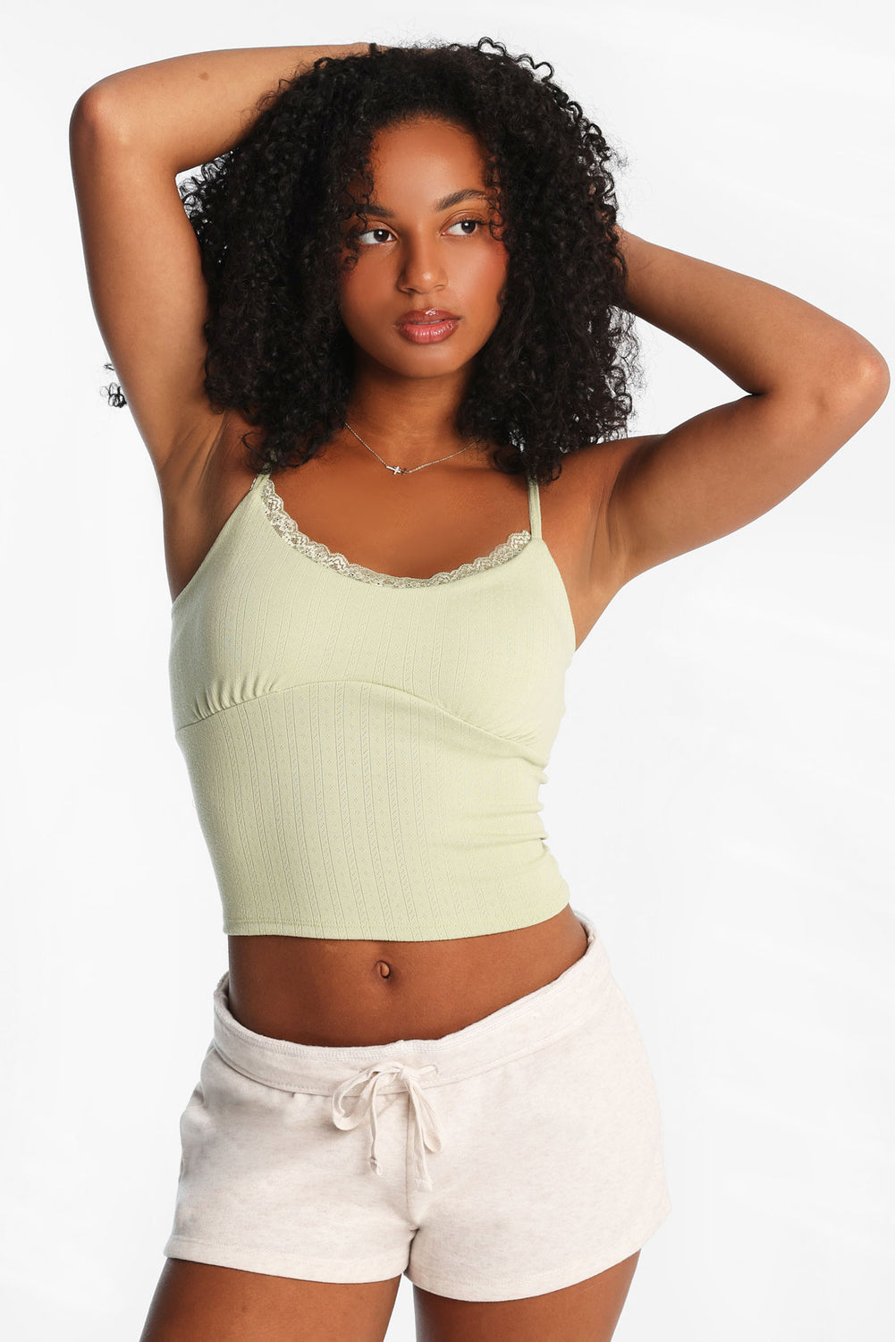 AERO Pointelle Knit Cropped Cami AERO Pointelle Knit Cropped Cami
