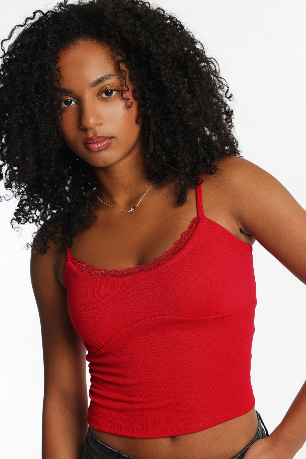 Camisole courte en tricot pointelle AERO Camisole courte en tricot pointelle AERO