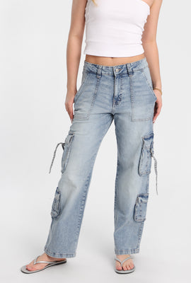 Jean cargo ample taille très haute à anneaux en D AERO