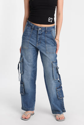 Jean cargo ample taille très haute à anneaux en D AERO
