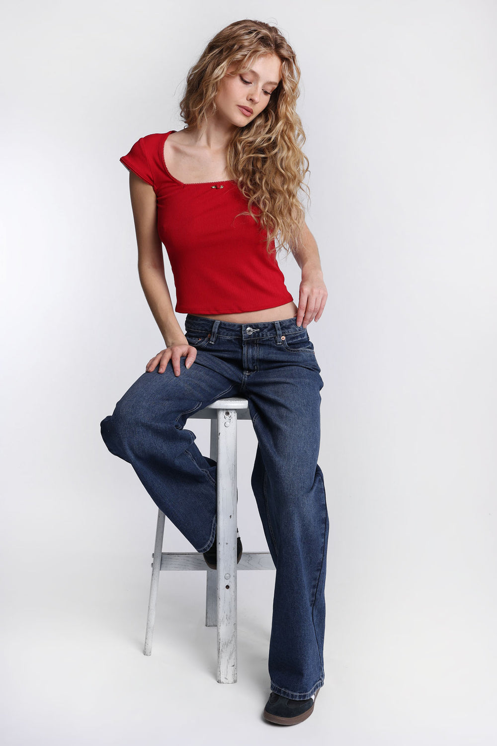 Jean ample à jambe large taille basse AERO Jean ample à jambe large taille basse AERO