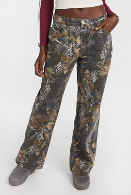 AERO Tree Camouflage Low-Rise Baggy Jeans
