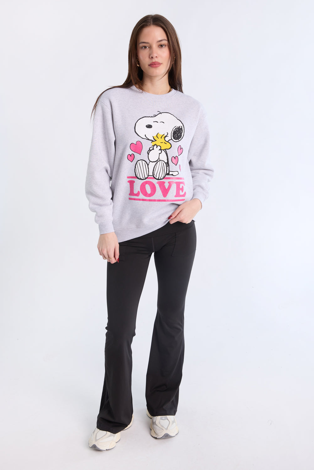 Peanuts Snoopy Love Glitter Crewneck Sweatshirt Peanuts Snoopy Love Glitter Crewneck Sweatshirt