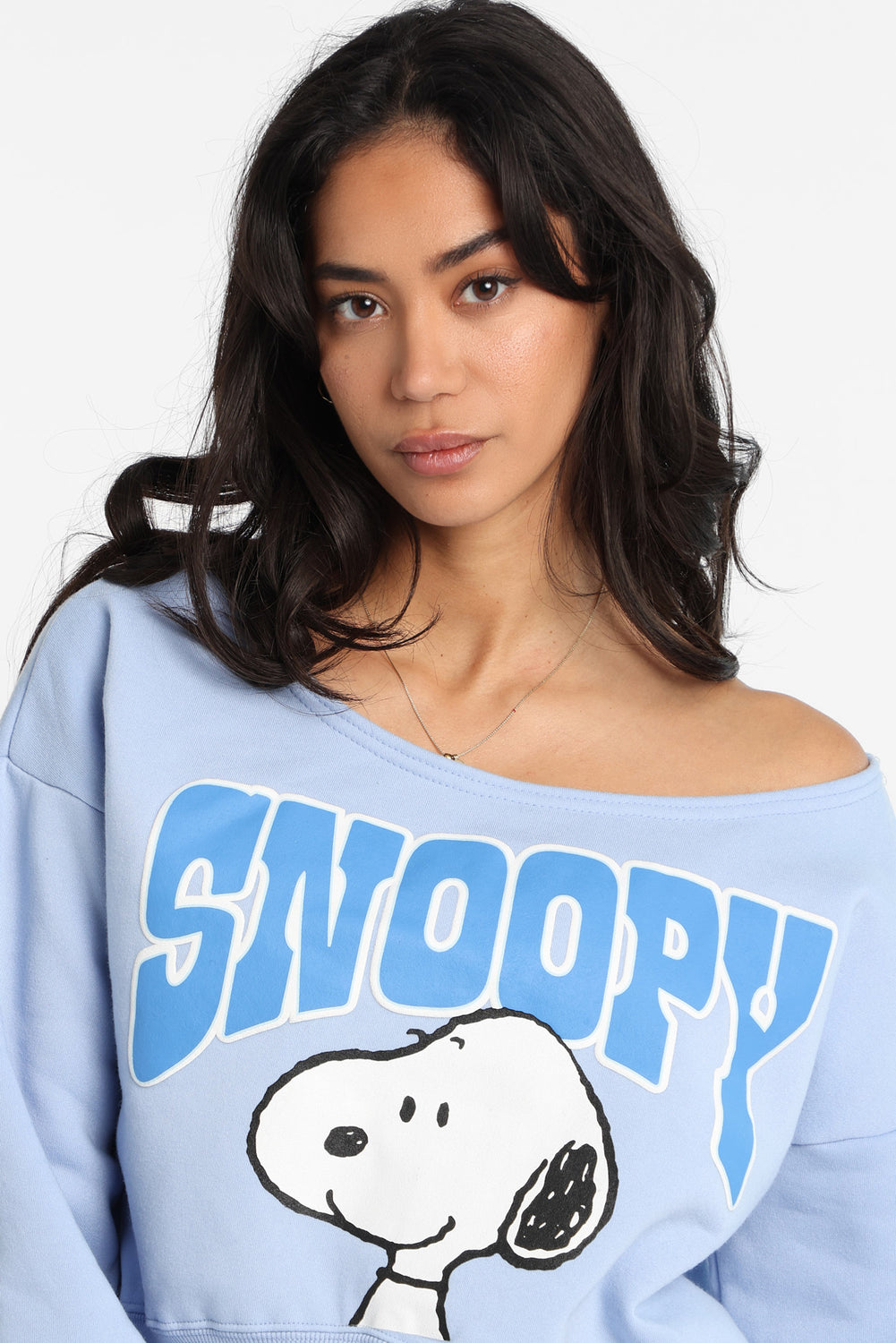 Peanuts Snoopy Off-Shoulder Sweatshirt Peanuts Snoopy Off-Shoulder Sweatshirt