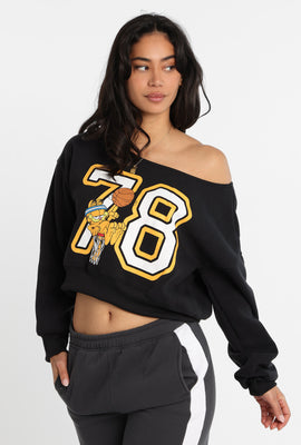 Sweatshirt à épaules dénudées imprimé Garfield 78