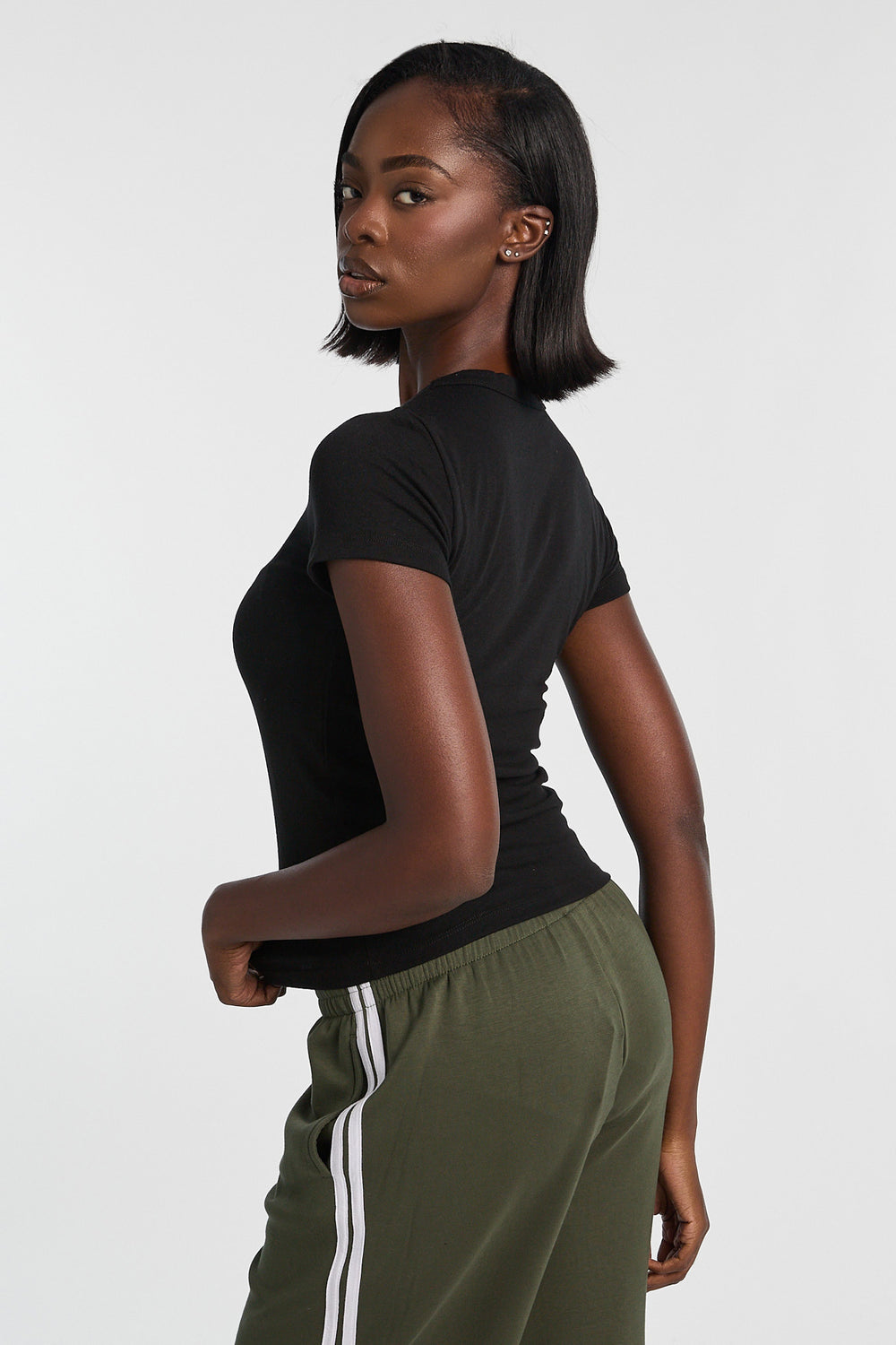 AERO Short Sleeve Long Line Baby Tee AERO Short Sleeve Long Line Baby Tee