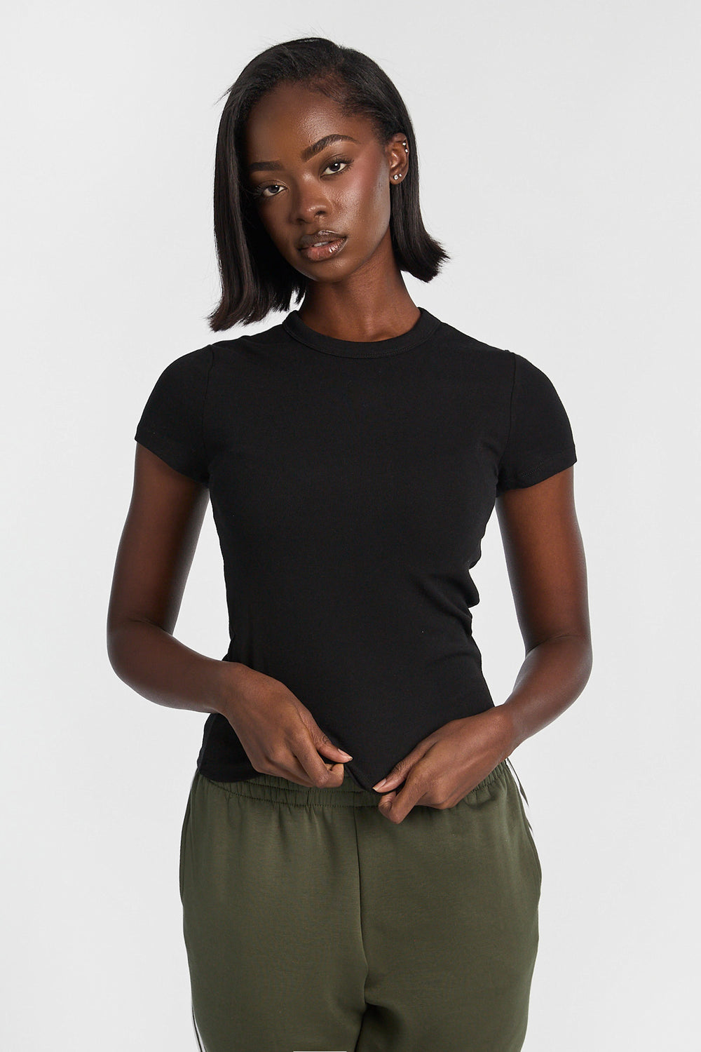 AERO Short Sleeve Long Line Baby Tee AERO Short Sleeve Long Line Baby Tee