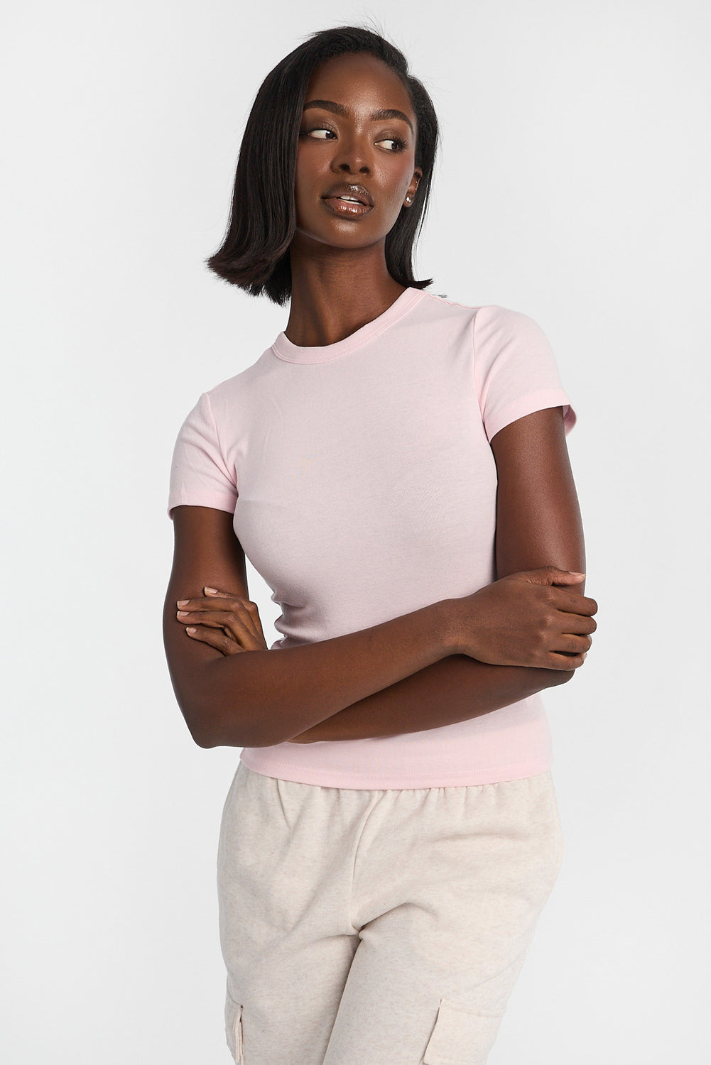 AERO Short Sleeve Long Line Baby Tee AERO Short Sleeve Long Line Baby Tee