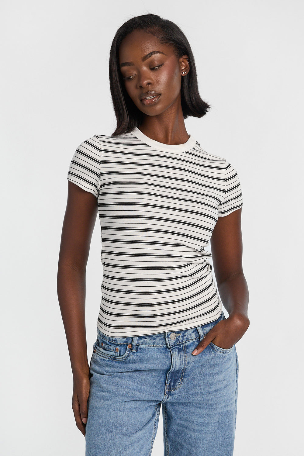 AERO Short Sleeve Long Line Baby Tee AERO Short Sleeve Long Line Baby Tee