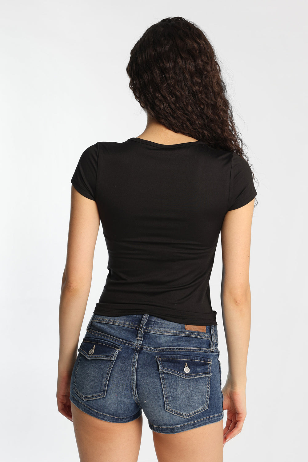 AERO Notch Neck Short Sleeve Baby Tee AERO Notch Neck Short Sleeve Baby Tee