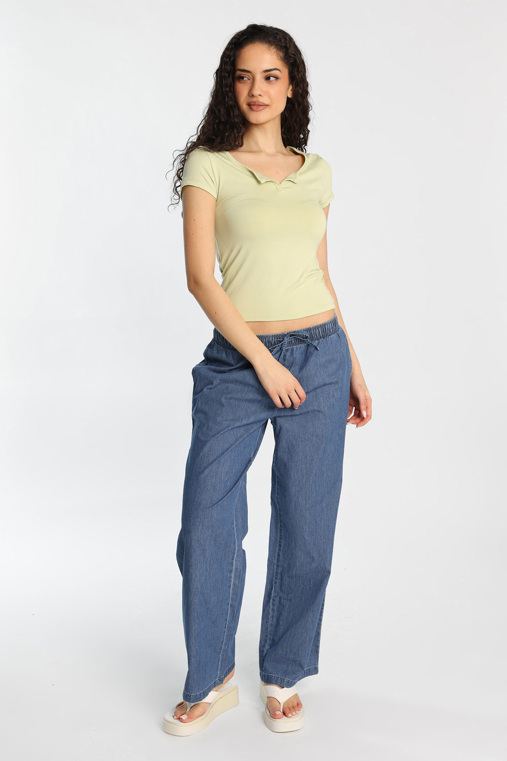 AERO Notch Neck Short Sleeve Baby Tee AERO Notch Neck Short Sleeve Baby Tee