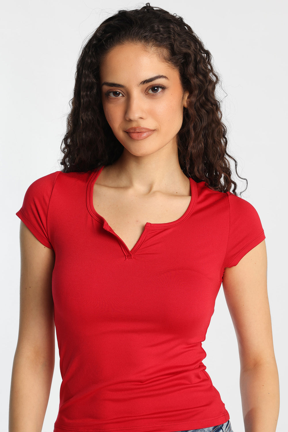 AERO Notch Neck Short Sleeve Baby Tee AERO Notch Neck Short Sleeve Baby Tee