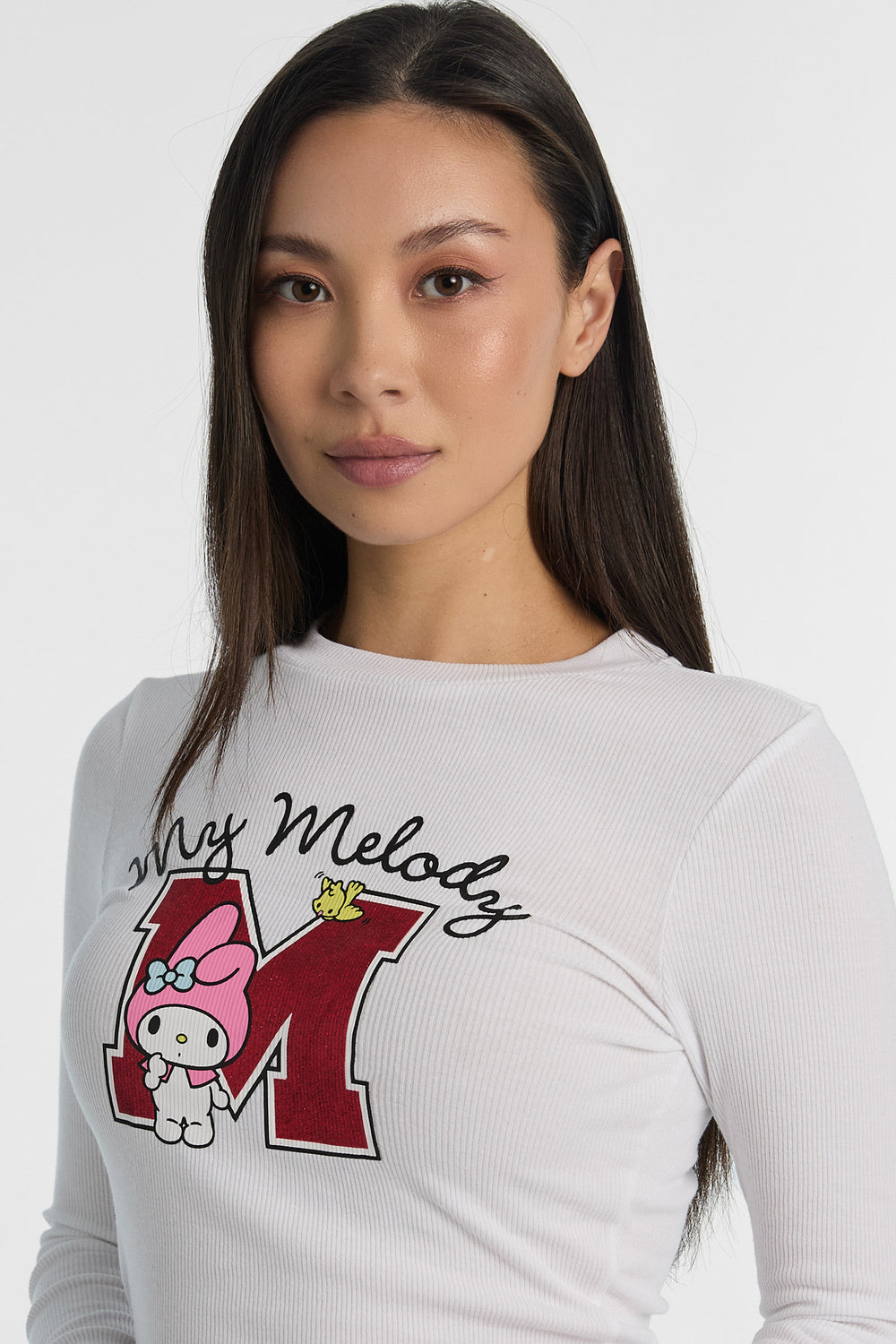 T-shirt ajusté à manches longues imprimé My Melody T-shirt ajusté à manches longues imprimé My Melody