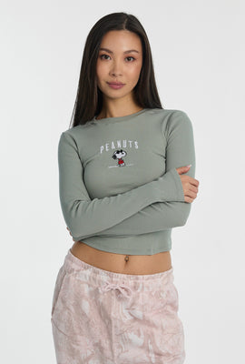 Peanuts Snoopy Embroidered Long Sleeve Baby Tee