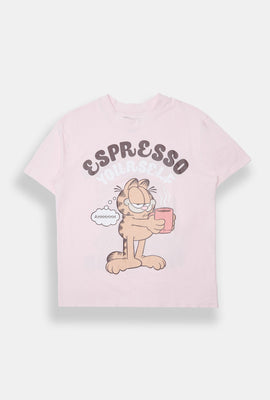 T-shirt coupe boyfriend imprimé Garfield Espresso Yourself