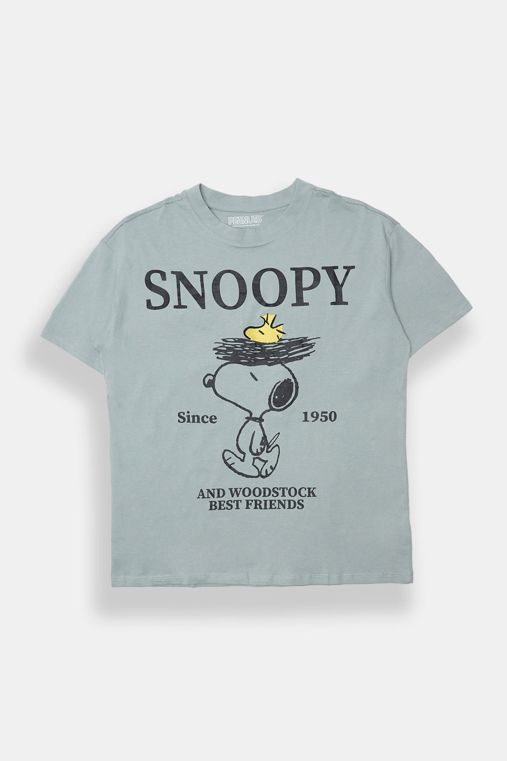 T-shirt coupe boyfriend imprimé Peanuts Snoopy Woodstock T-shirt coupe boyfriend imprimé Peanuts Snoopy Woodstock