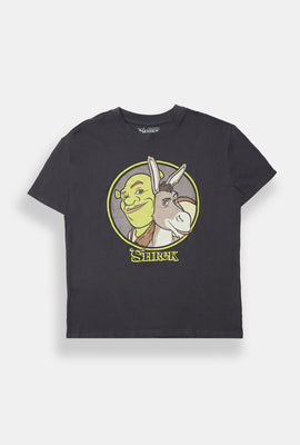 T-shirt coupe boyfriend imprimé Shrek et l'âne