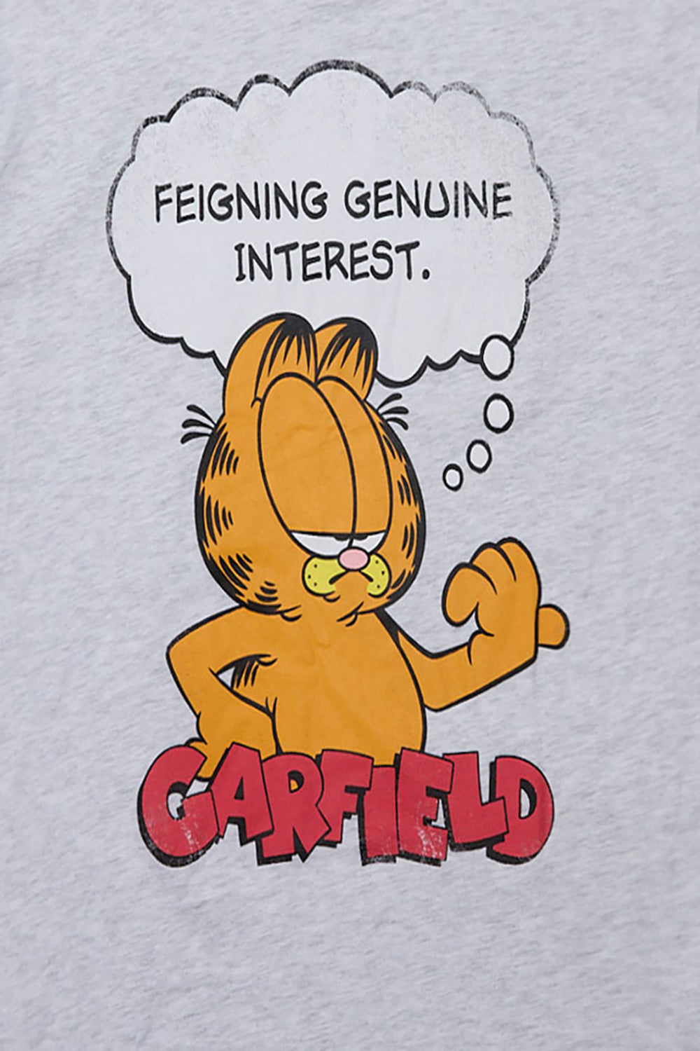 Garfield Feigning Genuine Interest Graphic Boyfriend Tee Garfield Feigning Genuine Interest Graphic Boyfriend Tee