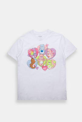 T-shirt coupe boyfriend imprimé coeur Care Bears