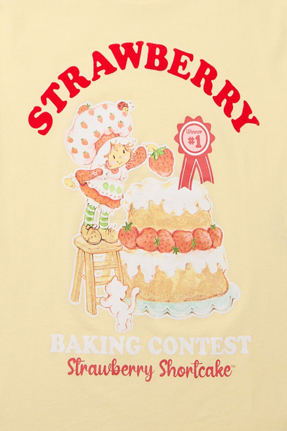 T-shirt boyfriend imprimé Strawberry Shortcake Baking Contest T-shirt boyfriend imprimé Strawberry Shortcake Baking Contest