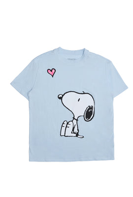 T-shirt coupe décontractée imprimé coeur Snoopy