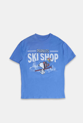 T-shirt coupe boyfriend imprimé Snoopy Ski Shop