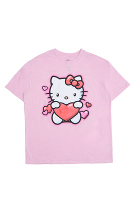 T-shirt coupe décontractée imprimé bouffant Hello Kitty