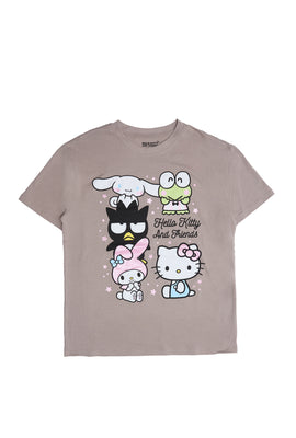 Hello Kitty And Friends Glitter Graphic Relaxed Tee