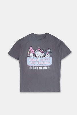 T-shirt coupe boyfriend imprimé Hello Kitty And Friends Ski Club