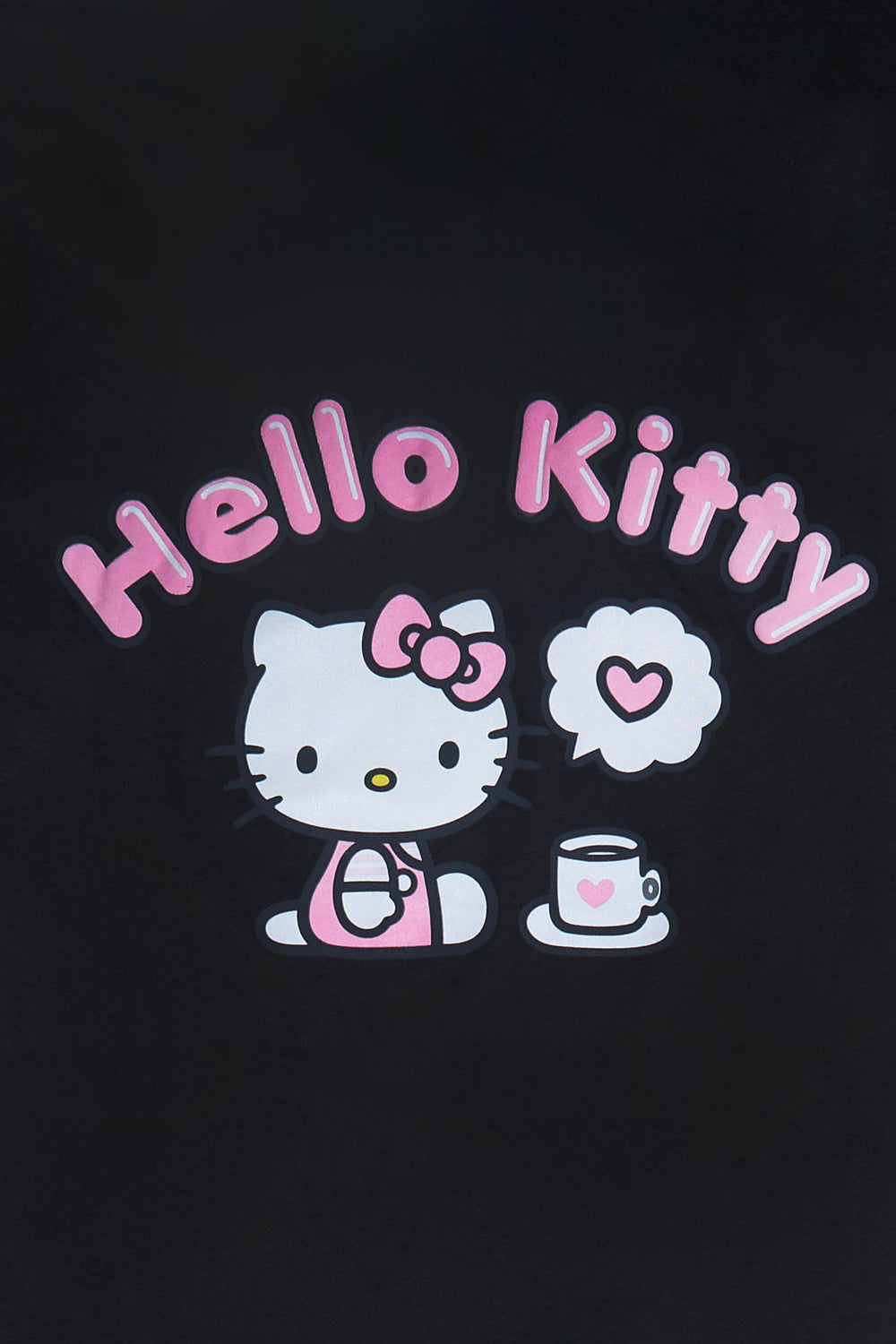 Hello Kitty Coffee Graphic Boyfriend Tee Black