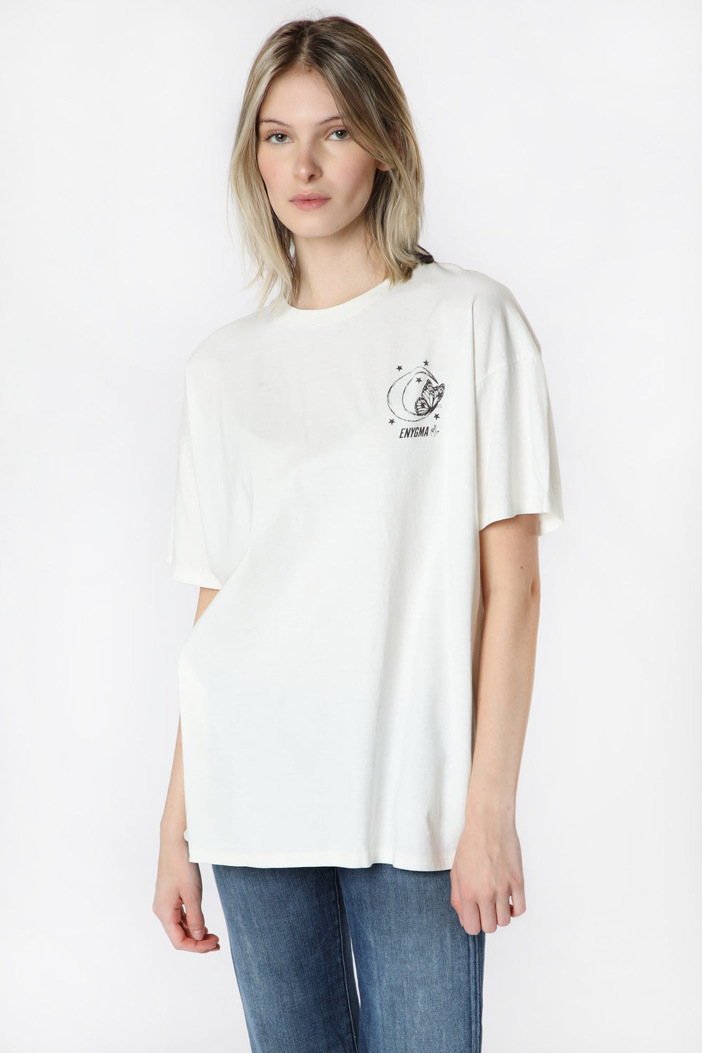 T-Shirt Surdimensionné Imprimé Enygma Femme T-Shirt Surdimensionné Imprimé Enygma Femme