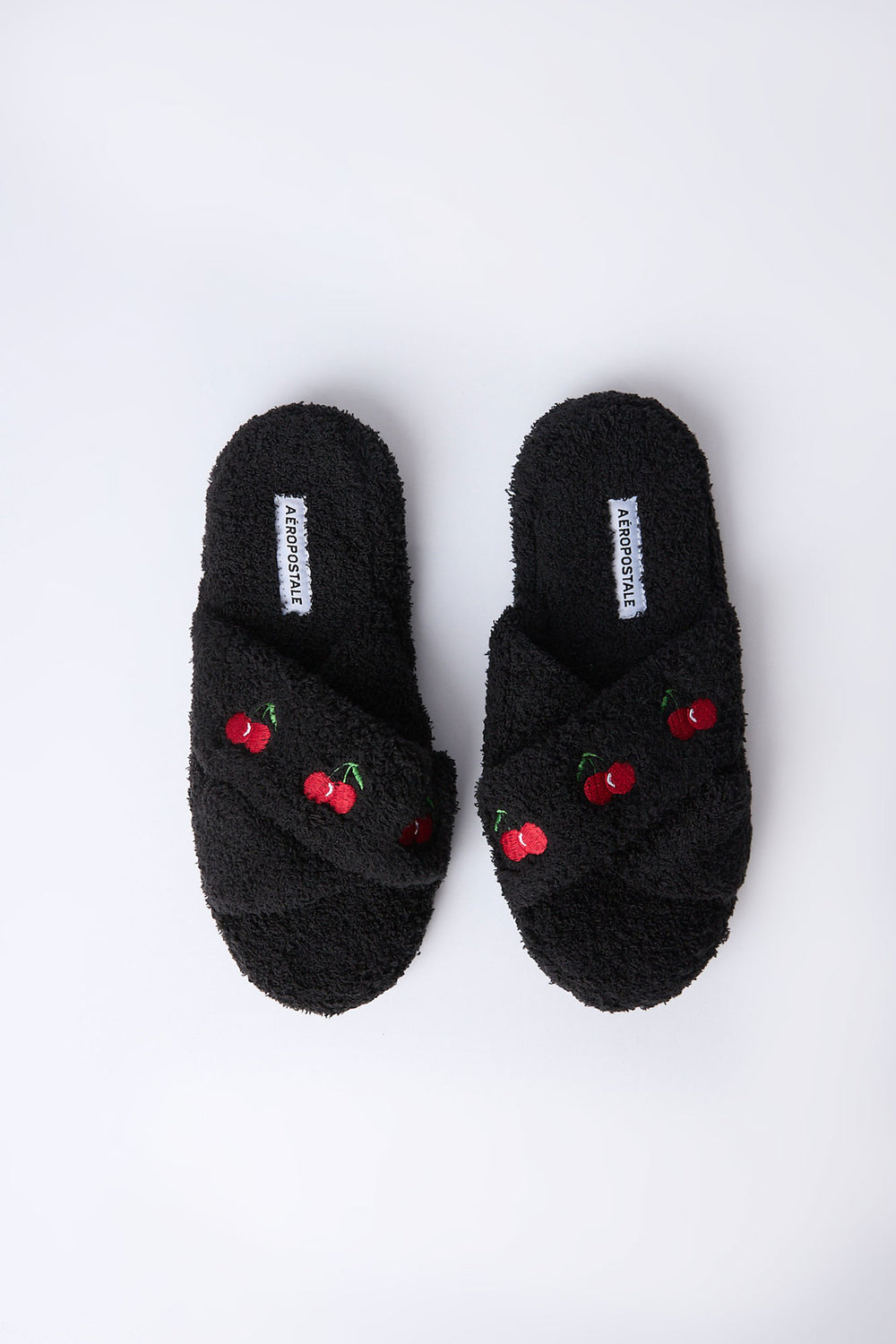 Embroidered Boucle Crossover Plush Slippers Embroidered Boucle Crossover Plush Slippers