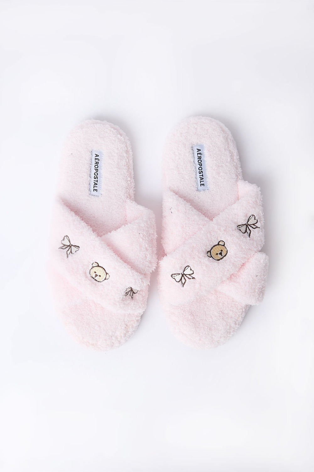 Embroidered Boucle Crossover Plush Slippers Embroidered Boucle Crossover Plush Slippers