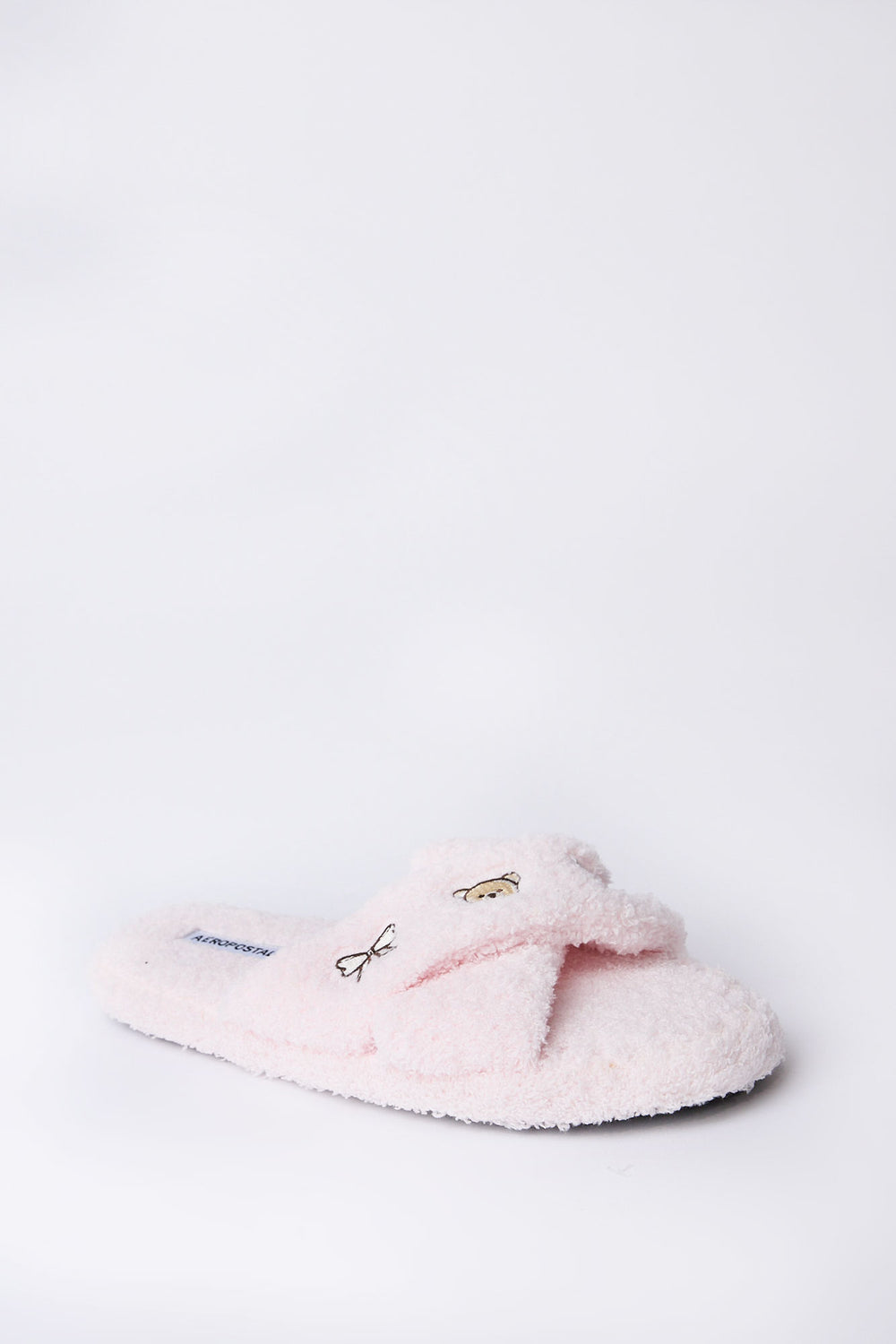 Embroidered Boucle Crossover Plush Slippers Embroidered Boucle Crossover Plush Slippers