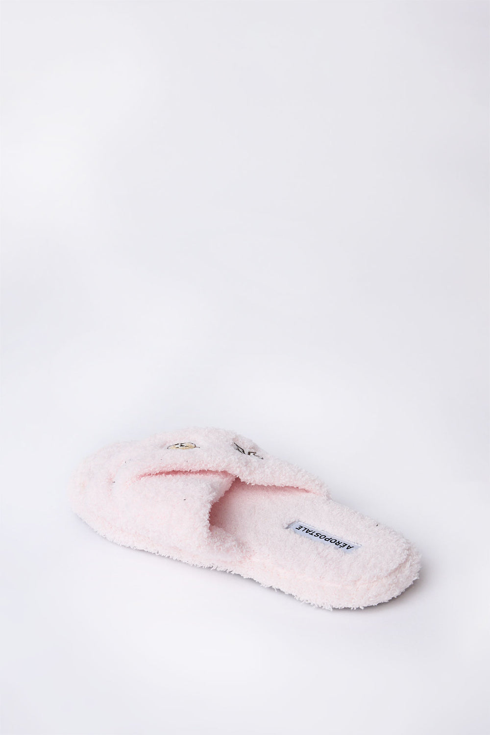 Embroidered Boucle Crossover Plush Slippers Embroidered Boucle Crossover Plush Slippers