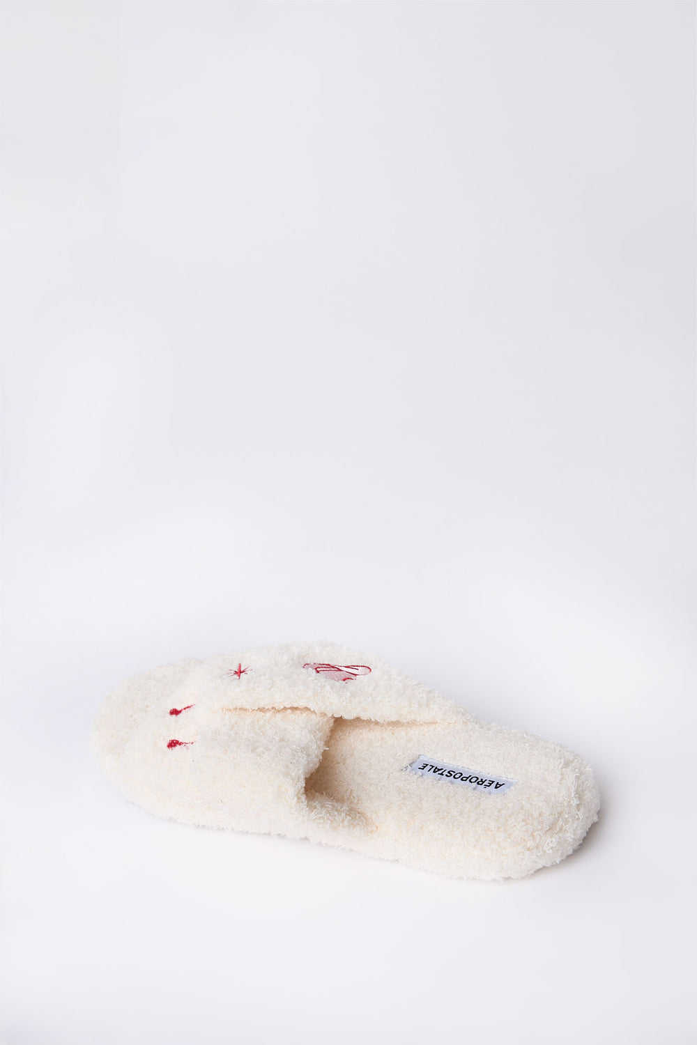 Embroidered Boucle Crossover Plush Slippers Embroidered Boucle Crossover Plush Slippers
